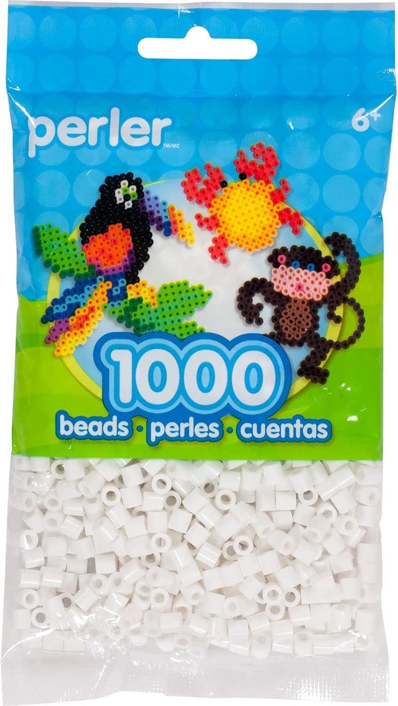 Perler Beads Fuse Beads for Crafts, 1000pcs, White - Image 1