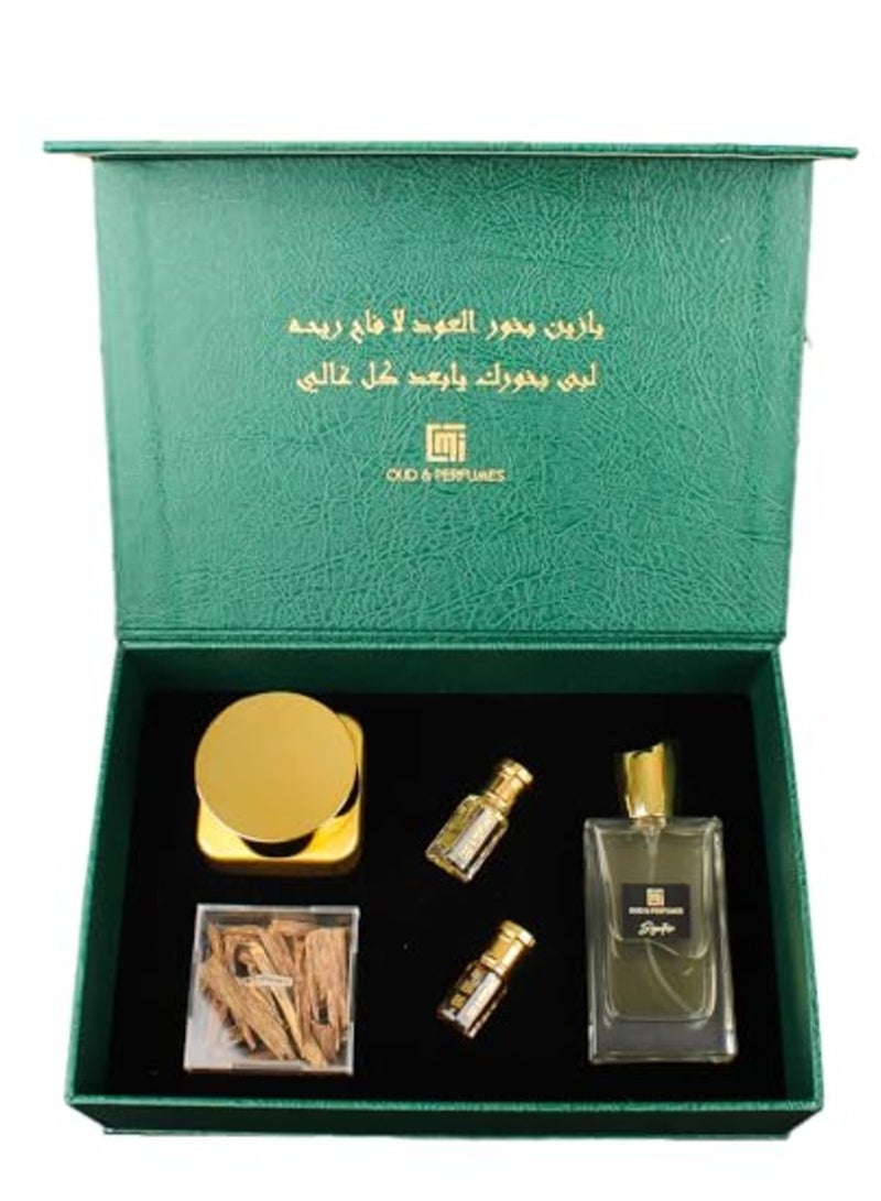 Mi Oud and Perfumes Eid & Ramadan Special Unisex Gift Box Set: Complete with Oudh Ma Al Attar, Oudh Hindi Super High, 2 Mix Khalta Bottles, and a Love By Choice Perfume- for Eid,Wedding Gift,Birthday Gift (B) - Image 3