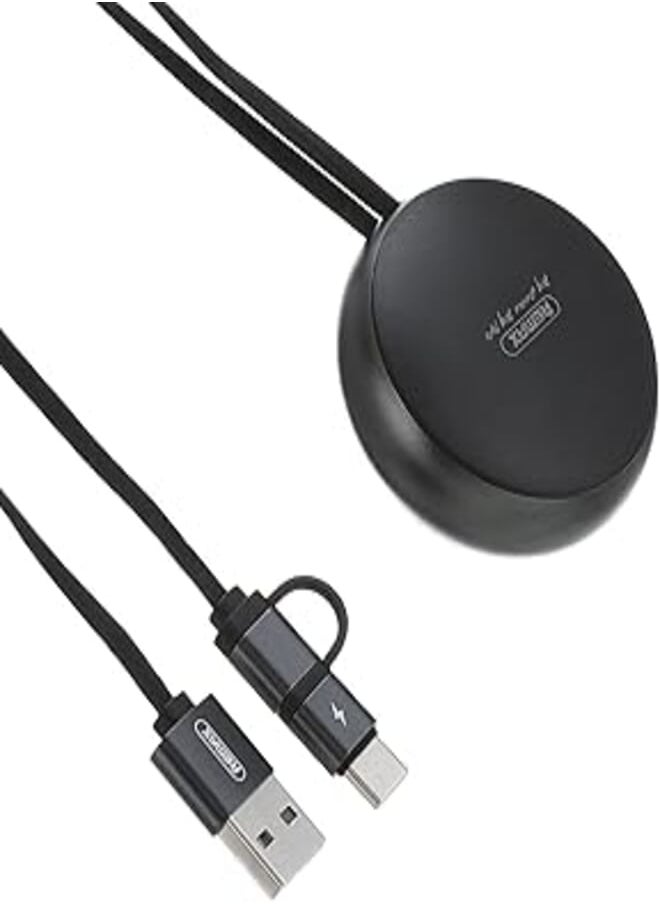 Remax Rc-182A Creation Series 2A 2 In 1 Telescopic Data Cable For Micro And Type C - Black, USB