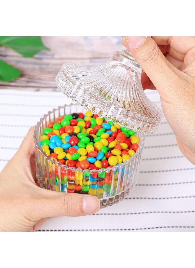 SAQOWARE - SAQOWARE 2 Pcs - Crystal Candy Serving Bowl with Lid | Snack Storage Bowl, Sugar Bowl, Dried Fruit Container Snack Serving Bowl | Dessert Bowls Compartment Serving Dish With Lid For Food Storage-Clear - Image 1
