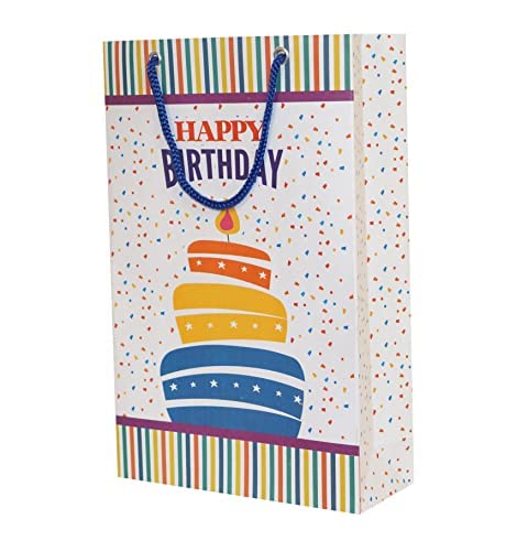 TASCHE Star Birthday and Cake Assorted Design Printed Paper Carry Bags | Gift Bags for Return Gifts, Presents (11 * 8 * 3 Inches) (Pack of 24) - Image 3
