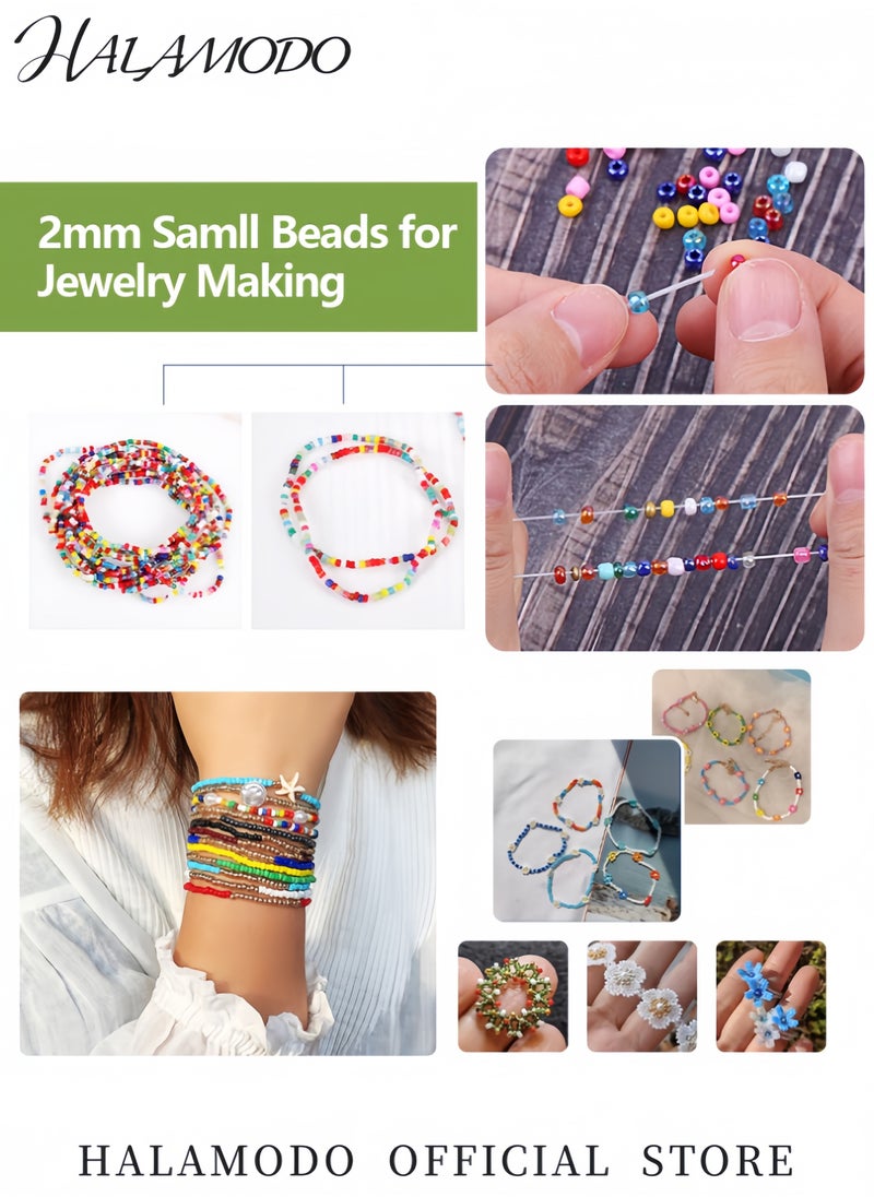 HALAMODO 3300-Piece Glass Seed Beads Kit 4mm Multicolor Seed Beads for Jewelry Making DIY Craft Supplies Kit for Bracelets Necklaces Earrings (20 Colors)  - Image 3