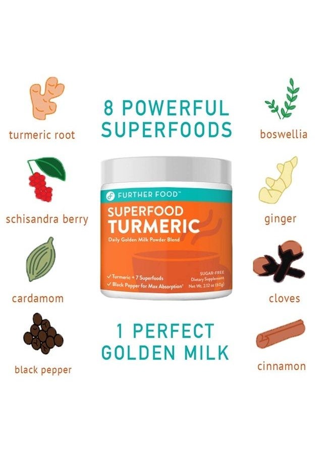 Further Food Best Turmeric Golden Milk Organic Turmeric Powder, Cinnamon Ginger & Black Pepper Maximum Absorption, Joint Pain, Gut Health, Sugar-Free, Vegan, Keto (30 Servings)  - Image 3