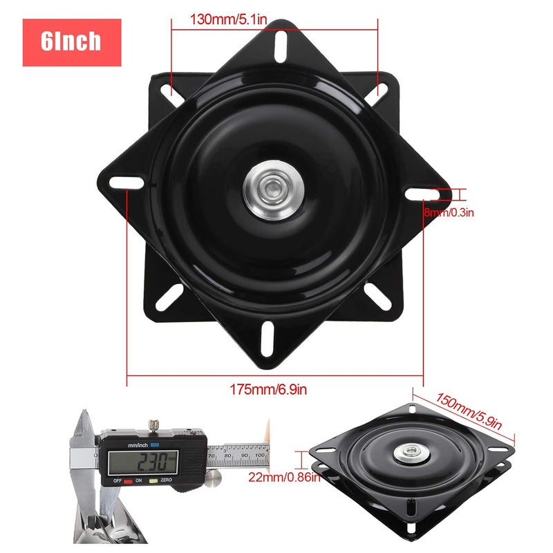 FengWu 2 Pack 6 inch Swivel Plate Bar Stool Swivel Lazy Susan Turntable Bearing Square Rotating Plate Rotating Swivel Plate for Recliner Chair Bar Stool with 220 Pound Capacity - Image 2