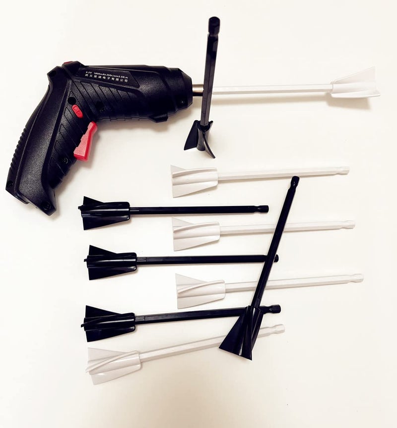 HHYOOSOO Resin Mixer Epoxy Mixer Paddles,10 PCS Drill Mixing Attachment,Reusable Paint Mixer for Drill,Epoxy drill paddles drill mixer Drill Attachment Paint Stirrers Epoxy Stirrer-Black+White - Image 2