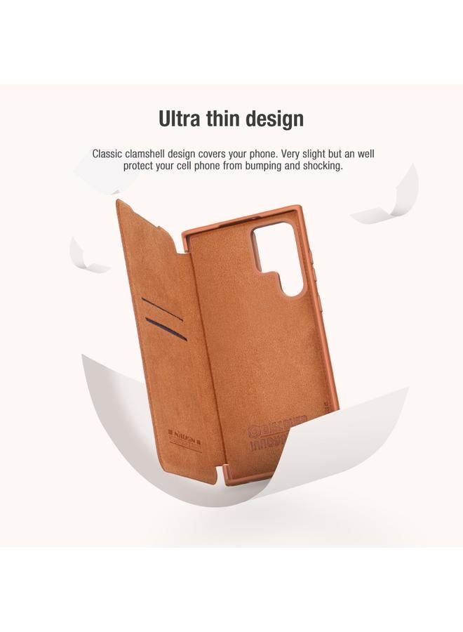 Nillkin Case For Samsung Galaxy S22 Ultra 5G QIN Series Pro Sliding Camera Cover Design Leather Phone Case - Image 4