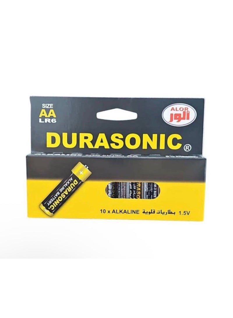 الور بطاريات دوراسونيك القلوية AA للأقلام - عبوة من 10 بطاريات (1.5 فولت) - LR03-10HB - Image 1
