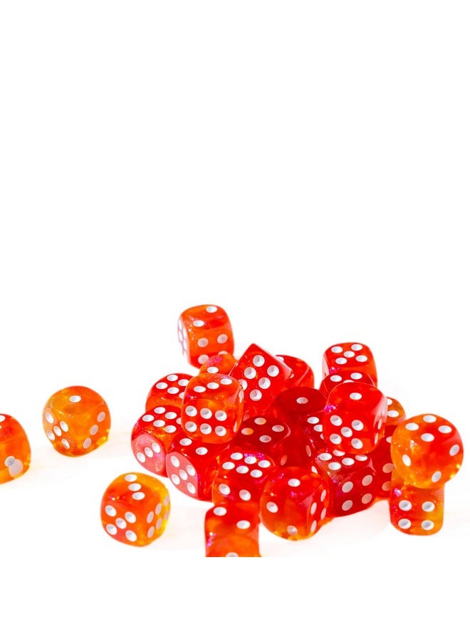 Easy Roller Dice Co. 25 Count Pack of 12mm D6 Dice - Matching Collection of 6 Sided Dice with Pips (Molten Lava)  - Image 1