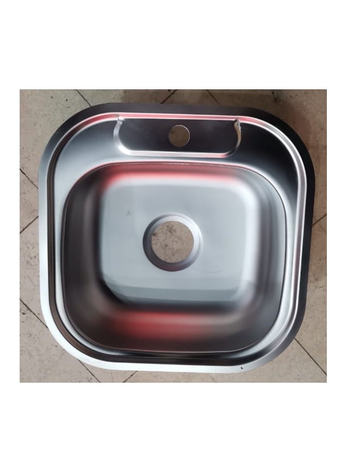 Stainless kitchen sink, 48 x 48 cm, the first in Egypt, special code (special kitchen mixer for the sink)  - Image 5