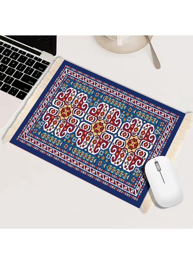 سجادة ماوس على شكل سجادة فارسية على شكل سجادة ماوس شرقية عتيقة بوهيمية بساط مكتب صغير سجادة ماوس مصغرة ديكور طاولة للمكتب المنزل - Image 1