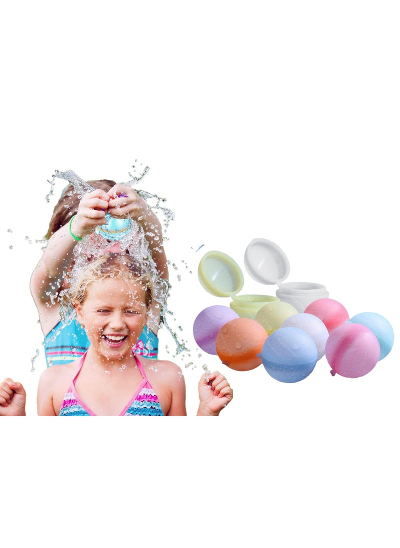 Sweet seven 8-Pack Reusable Water Balloons with Self-Sealing Technology - Quick Fill Splash Balls for Endless Summer Fun! Soft Silicone, Refillable.  - Image 1