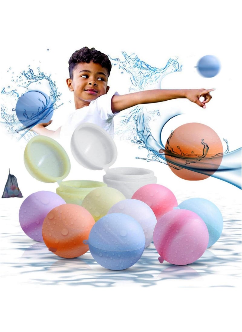 Sweet seven 8-Pack Reusable Water Balloons with Self-Sealing Technology - Quick Fill Splash Balls for Endless Summer Fun! Soft Silicone, Refillable.  - Image 3