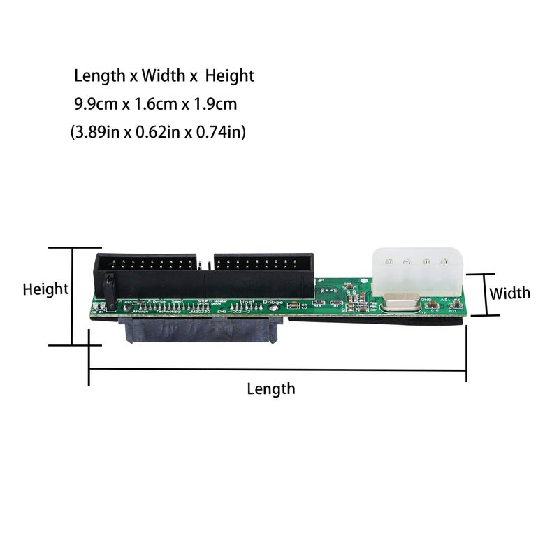 CERRXIAN SATA Female to 40 pin Male 3.5 inch IDE Adapter for PC to SATA Hard Drive Interface Adapter - Image 3