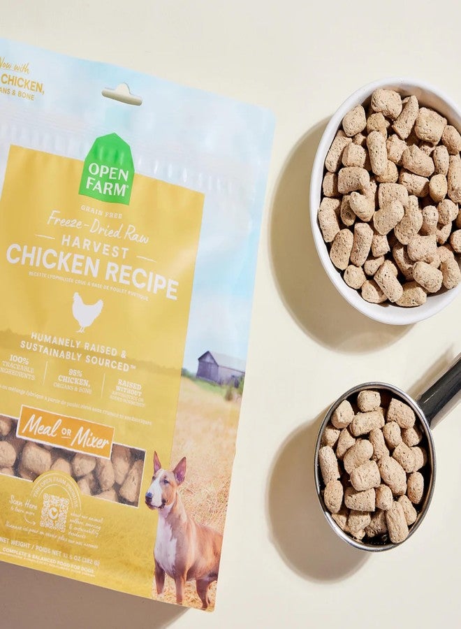 Open Farm أوبن فارم، طعام كلاب مجفف بالتجميد، قطع صغيرة تحتوي على 95% لحم، أعضاء وعظام، منتجات عضوية وأطعمة فائقة، وجبة كاملة أو إضافة لطعام الكلاب المجفف بالتجميد، بنكهة الدجاج، كيس 31.5 أونصة - Image 5