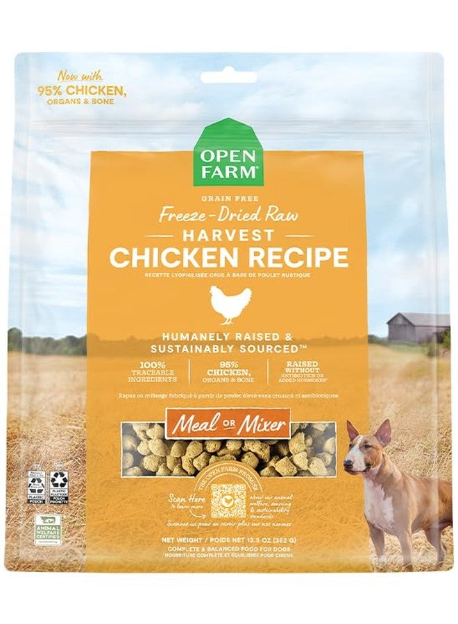 Open Farm أوبن فارم، طعام كلاب مجفف بالتجميد، قطع صغيرة تحتوي على 95% لحم، أعضاء وعظام، منتجات عضوية وأطعمة فائقة، وجبة كاملة أو إضافة لطعام الكلاب المجفف بالتجميد، بنكهة الدجاج، كيس 31.5 أونصة - Image 1