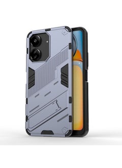 HuHa Case Cover For Xiaomi Redmi 13C 5G / 4G Global Punk Armor 2 in 1 PC + TPU Phone Case with Holder Grey 