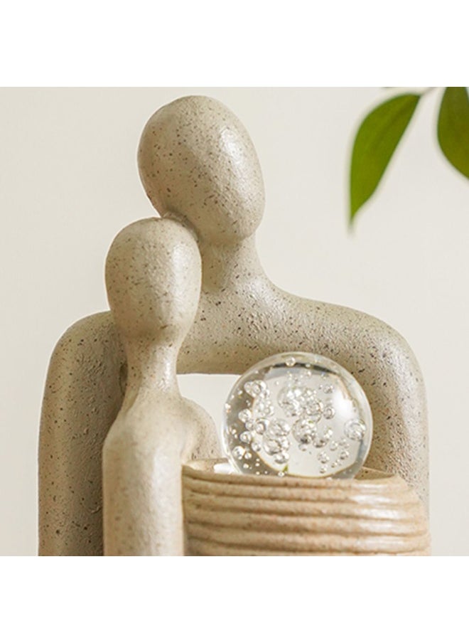 DANUBE HOME Danube Home Stalaca Modern Fountain With Rolling Ball & Yellow Light - 17X17X25 Cm Indoor Sandstone Water Fountain Home Decor Collection| Decorative Home Accessories  - Image 2