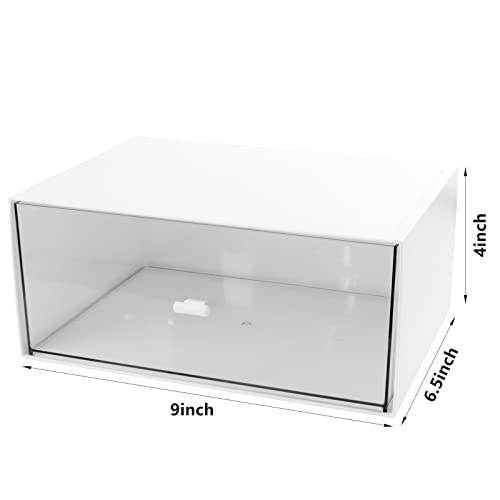kulusion Desk Drawer Organizer, Stackable Storage Drawers, Plastic White Desk Organizers Great for Makeup Storage Bathroom Organization Accessories Etc - Large 1 Drawers (White) - Image 2