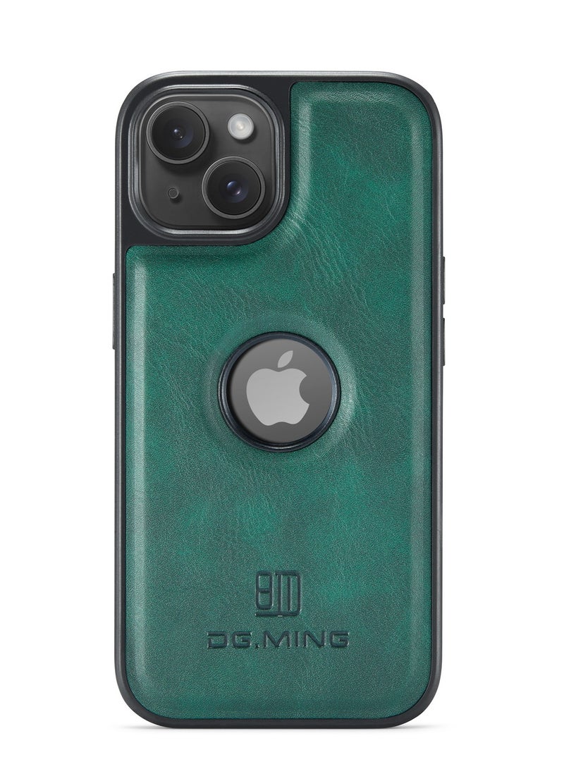 ديجمينغ جراب حماية خلفي جلد صناعي مع فتحة شعار مضاد للصدمات متوافق مع  Iphone 14 (اخضر) - Image 2