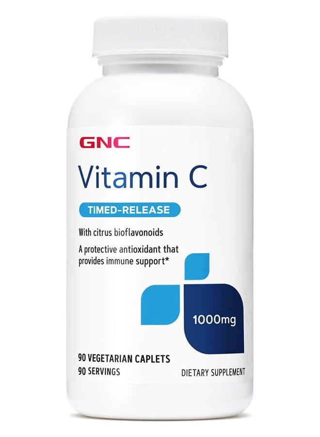 جي إن سي فيتامين سي، إطلاق زمني، 1000 ملجم، 90 كبسولة - Image 1