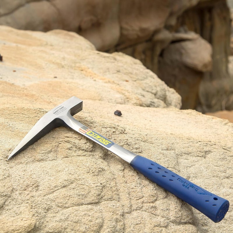 Estwing 22 oz Geological Hammer with Pointed Tip and Shock Reduction Grip - E3-23LP, Blue - Image 5