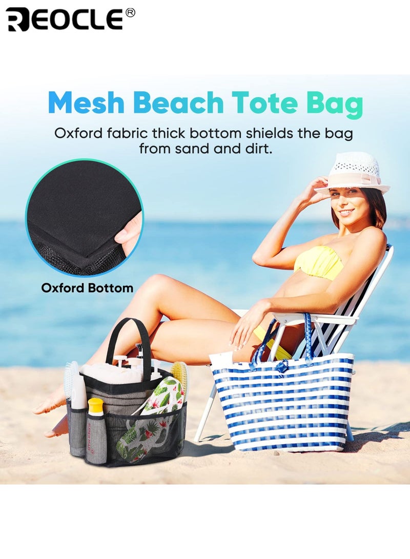 REOCLE Portable Shower Caddy with 8-Pocket Design and Large Capacity Mesh Storage Bag with Hanging Hook for College Dorm Gym Beach Use - Image 2