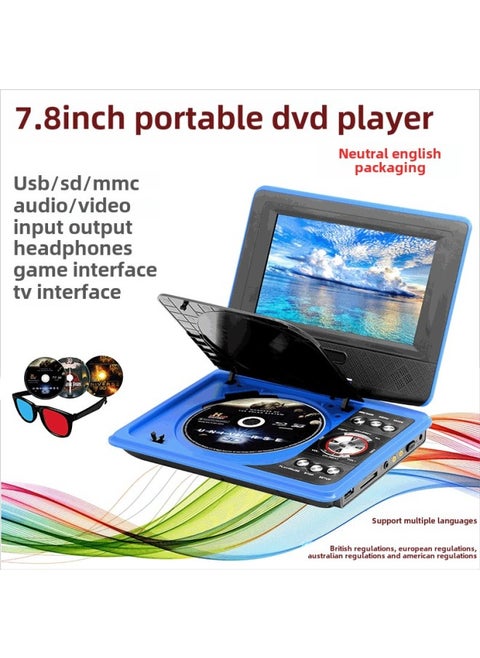 7.8 English Version Of Portable DVD Mobile PDVD DVD Player Learning Machine Direct Spot On Behalf Of The Hair-Body Color:Black