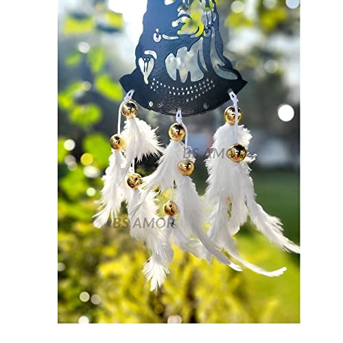 BS AMOR Dream Catcher Car Hanging White Colour Shivji Car Hanging ~ Handmade Hanging Wall Hangings, Garden, Car, Outdoor, Bedroom Pack of 1 - Image 5