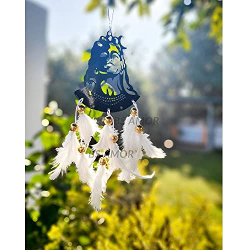 BS AMOR Dream Catcher Car Hanging White Colour Shivji Car Hanging ~ Handmade Hanging Wall Hangings, Garden, Car, Outdoor, Bedroom Pack of 1 - Image 2