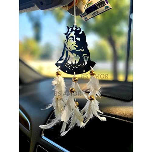BS AMOR Dream Catcher Car Hanging White Colour Shivji Car Hanging ~ Handmade Hanging Wall Hangings, Garden, Car, Outdoor, Bedroom Pack of 1 - Image 3