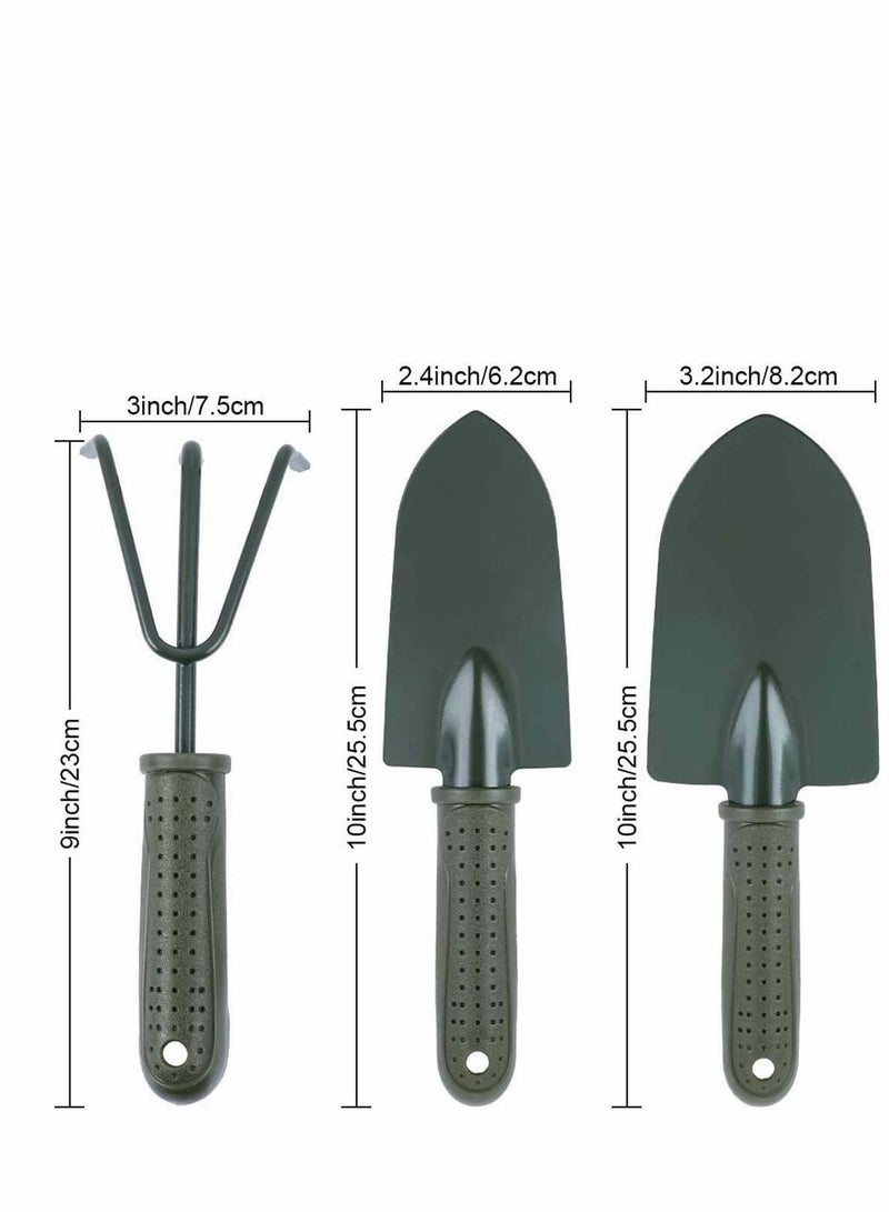 Garden Tools Set, 3 Pcs Gardening Tool Shovel Potting with Plastic Handle, Mini Hand Rake Spade Shovel, Planting, Flowering, Loose Soil, Outdoor