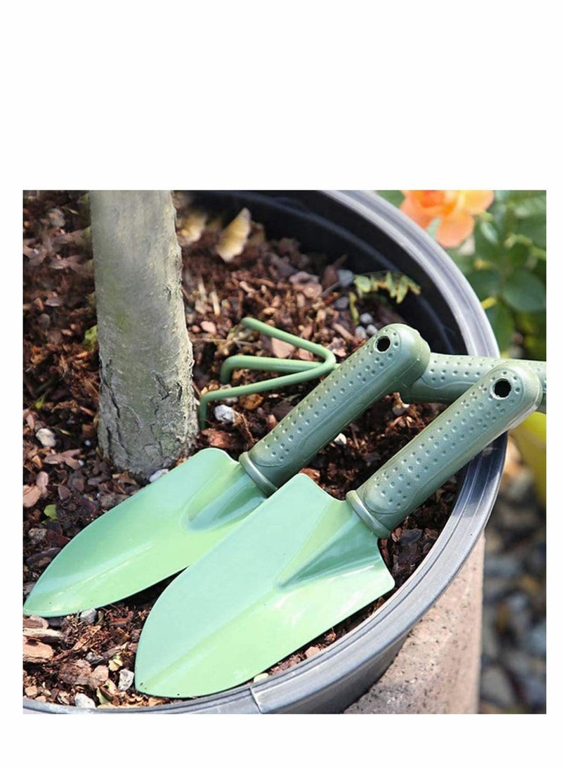 Garden Tools Set, 3 Pcs Gardening Tool Shovel Potting with Plastic Handle, Mini Hand Rake Spade Shovel, Planting, Flowering, Loose Soil, Outdoor