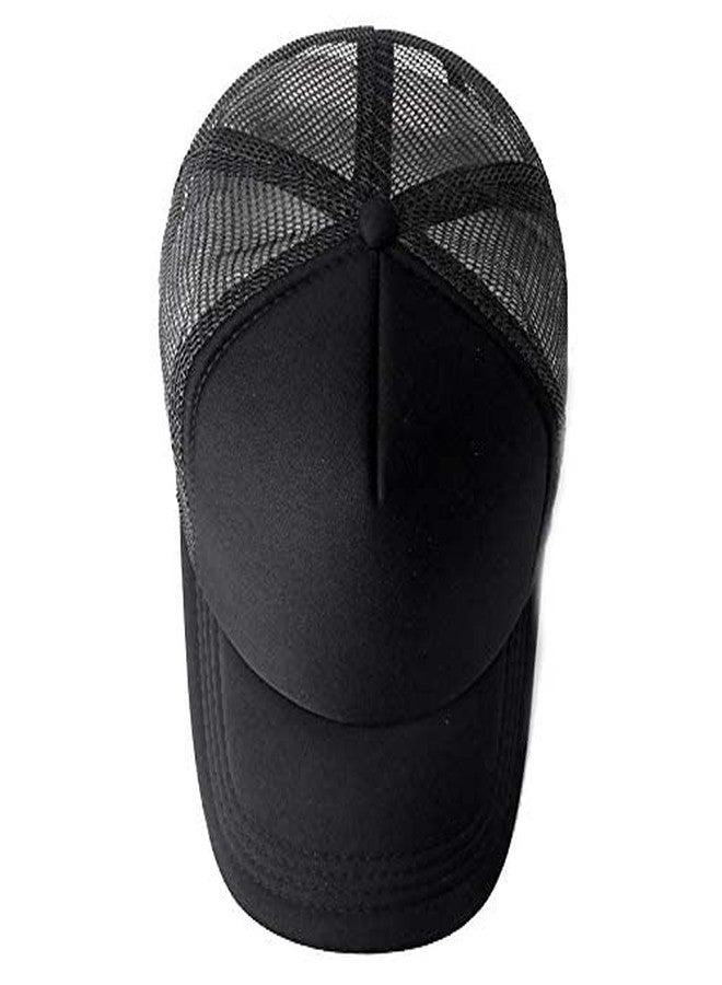 faas Half Net Cap for Men & Women Adjustable Belt Baseball Unisex Solid Black HN-01 - Image 5