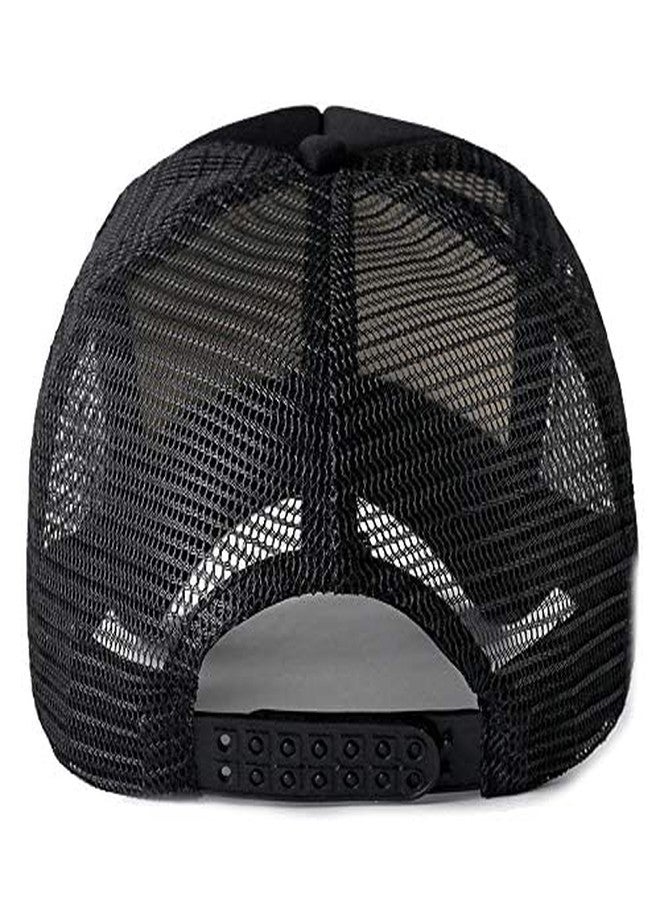 faas Half Net Cap for Men & Women Adjustable Belt Baseball Unisex Solid Black HN-01 - Image 4
