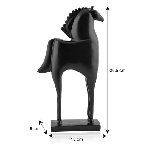 Xtore Elegant Black Horse Figurine | Modern Minimalist Home,Office Decor | Sleek Resin Sculpture | Contemporary Home Accent - Image 2