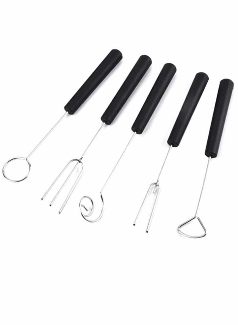 Luckam Stainless Steel Chocolate Dipping Fork, Kebab Fork, Perfect for Fondue Candy Cake Nuts Fruit DIY Baking Supplies Decorating Tool 5pcs - Image 1