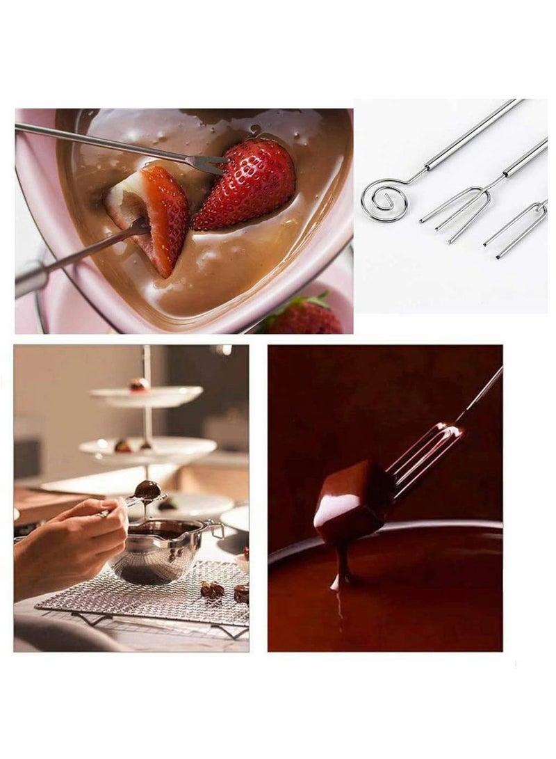 Luckam Stainless Steel Chocolate Dipping Fork, Kebab Fork, Perfect for Fondue Candy Cake Nuts Fruit DIY Baking Supplies Decorating Tool 5pcs - Image 2