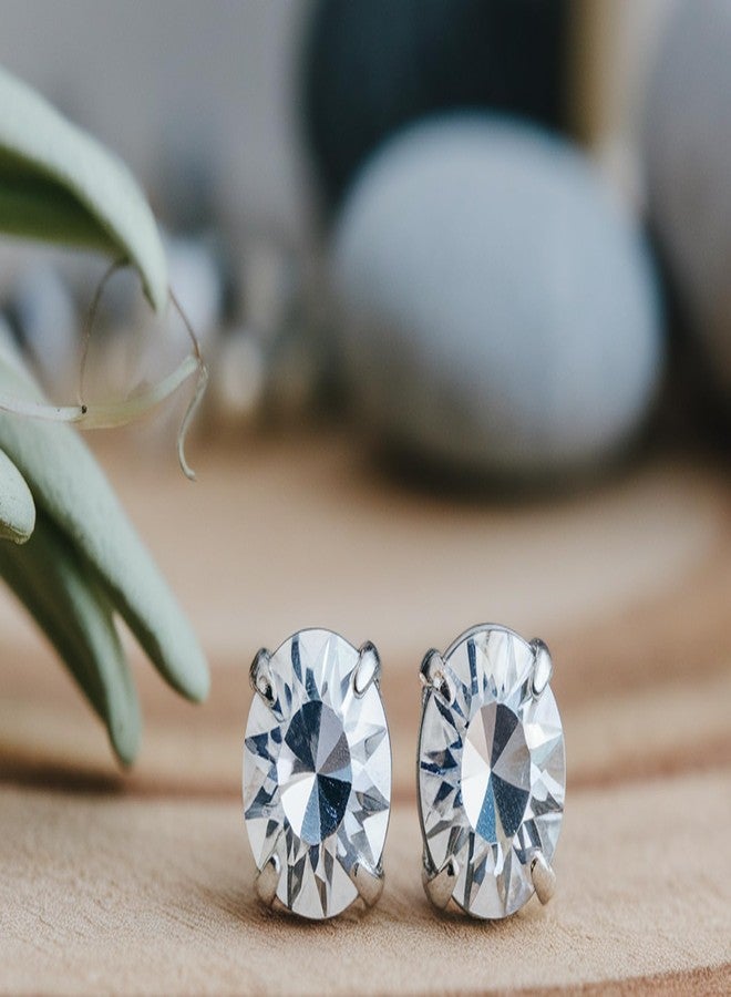Solidindia Craft Set of 2 Pairs 5mm Silver Crystal Magnetic Clip-On Earrings | No-Piercing Studs for Non-Pierced Ears | Unisex Jewelry for Women & Men - Image 4