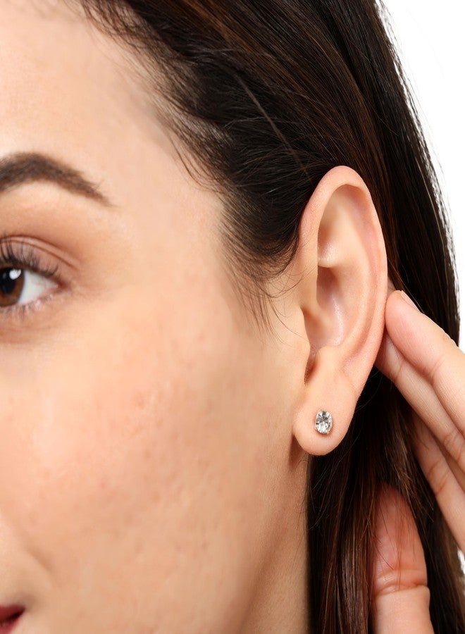 Solidindia Craft Set of 2 Pairs 5mm Silver Crystal Magnetic Clip-On Earrings | No-Piercing Studs for Non-Pierced Ears | Unisex Jewelry for Women & Men - Image 2