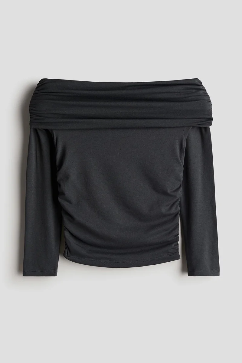 اتش اند ام Off-The-Shoulder Jersey Top