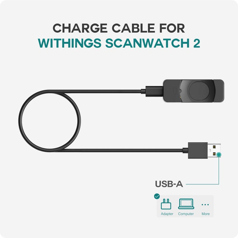 TUSITA Charger Cable Compatible with Withings Scanwatch 2 | Scanwatch Light Smart Watch - 1M - Image 2
