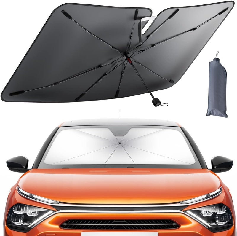 Lamicall Car Windshield Sunshade Umbrella - 52"x31" Foldable UV-Blocking Cover for Sedans & SUVs - Image 1