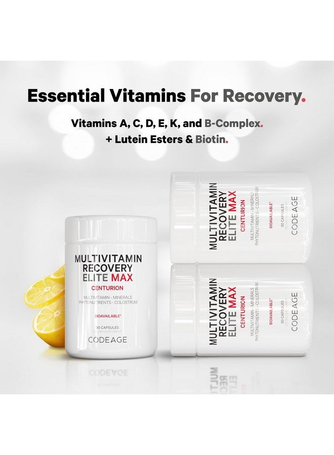 Codeage Multivitamin Recovery Elite Max Supplement - Vitamins A, C, D, E, B-Complex, Essential Minerals, Antioxidants, Colostrum, Phytonutrients, Pantethine, Non-GMO, Sport Multivitamins - 90 Capsules - Image 3