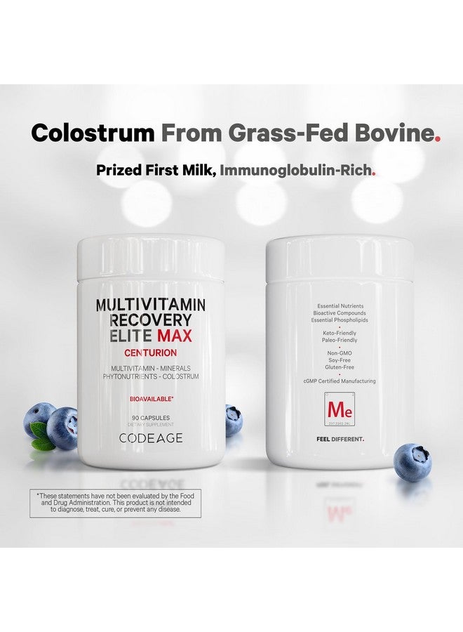 Codeage Multivitamin Recovery Elite Max Supplement - Vitamins A, C, D, E, B-Complex, Essential Minerals, Antioxidants, Colostrum, Phytonutrients, Pantethine, Non-GMO, Sport Multivitamins - 90 Capsules - Image 4