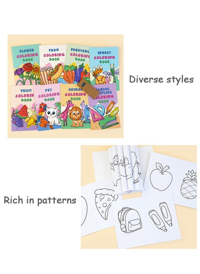 GD 8 PCS Mini Coloring Books, Bulk Mini Coloring Books for Kids Ages 4-8, Birthday Party Favors Gifts Classroom Activity Supplies - Image 3