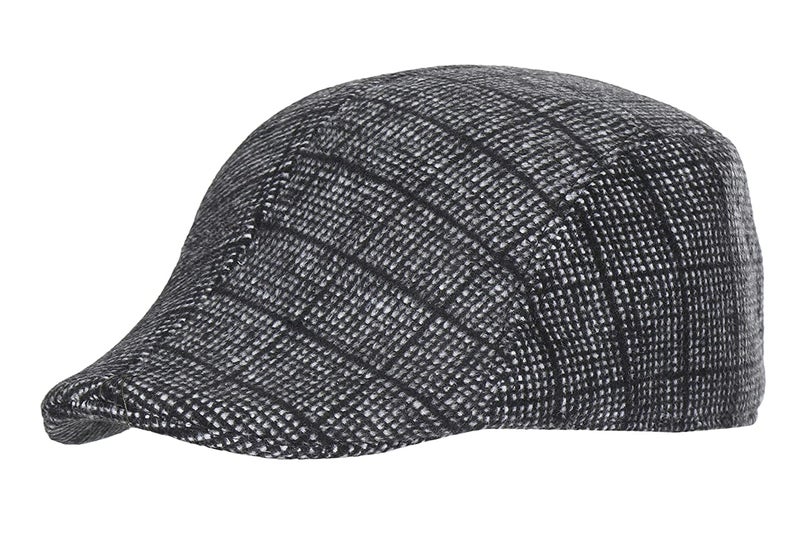 RR DESIGN Ivry/Golf/Flat Tweed Hats for Men-Pack of 1-Free Size- (Grey Black Checkered Pattern) - Image 2