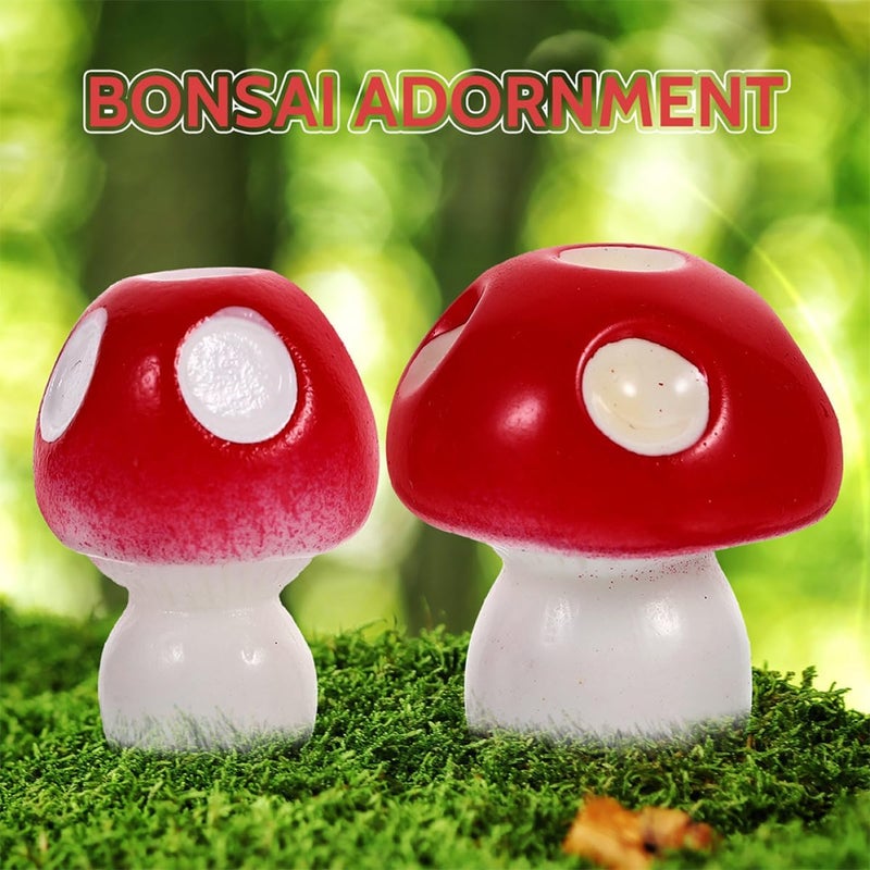 UPKOCH 20pcs Realistic Red Mushroom Figurines Garden Ornaments Miniature Tiny Mushrooms for Bonsai Decor and Micro Landscape Party Decorations - Image 4