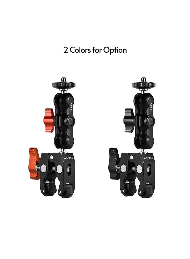 ANDOER Multi-functional Clamp Ball Mount Clamp Articulating Friction Arm Super Clamp with 1/4 Inch Screw for GPS Monitor LED Video Light Flash Light Microphone  - Image 5