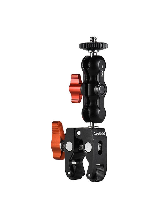 ANDOER Multi-functional Clamp Ball Mount Clamp Articulating Friction Arm Super Clamp with 1/4 Inch Screw for GPS Monitor LED Video Light Flash Light Microphone  - Image 2