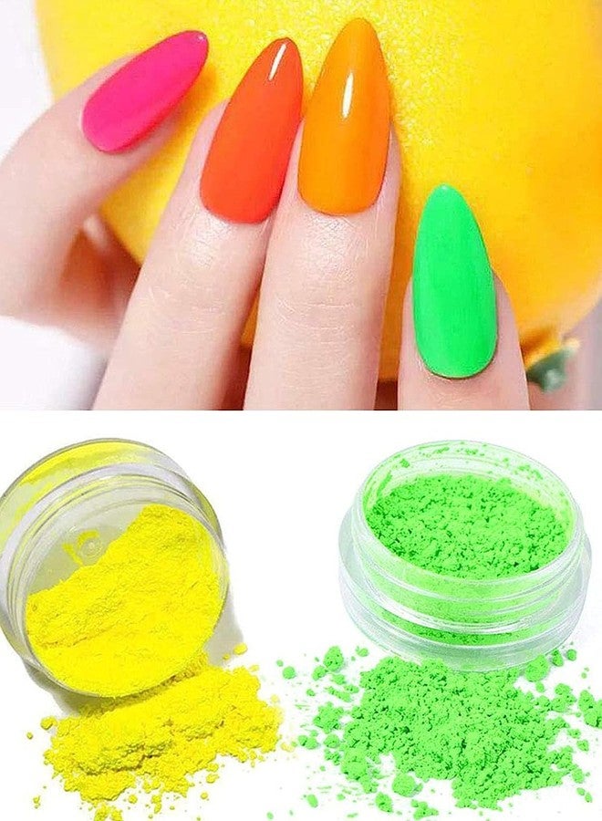 AISHU 12 Colors Fluorescent Powder Pigment Nail Powder, Color Nail Pigments Dust Nail Glitter, Neon Pigment Eyeshadow Powder for Halloween/Christmas Makeup Nail Art Decoration - Image 2